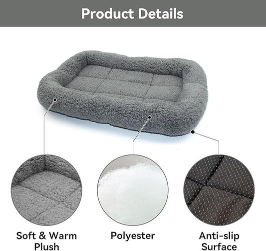 lesypet Cat Beds for Indoor Cats, 15" x 10" Small Cat Bed Curl Sleep Plush Cushion with Pillow, Non-Slip Bottom Washable Mat, Small - PAWPICO