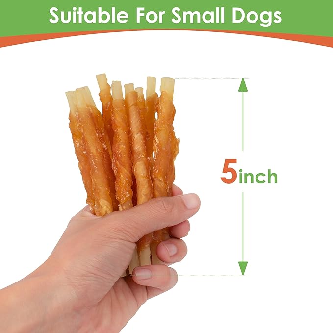 MON2SUN Rawhide Free Dog Treats Chicken Wrapped Cod Sticks for Small Dogs Healthy Training Treats Soft Dog Snacks (14.11 Ounce -Pack of 1) - PAWPICO