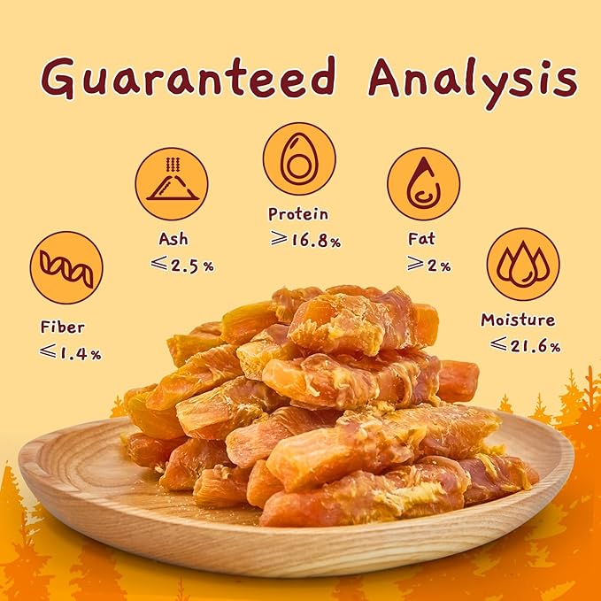 Jungle Calling Dog Treats, Skinless Chicken Wrapped Sweet Potato, Gluten and Grain Free, Chewy Dog Bites for Balanced Nutrition, 10.6 oz - PAWPICO
