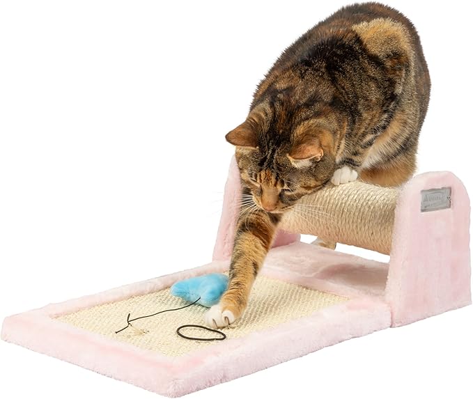 Armarkat Rolling Cat Scratcher Toy, Real Wood Sisal Scratching Board for Cats Training - PAWPICO