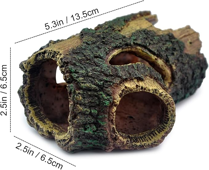 DOMICA Aquarium Decorations for Small Fish, Betta, Reptile Hide, Resin Ornaments for 3 to 10 Gallon Fish Tank, Reptiles & Amphibians Habitat Decor Accessories DOMICA