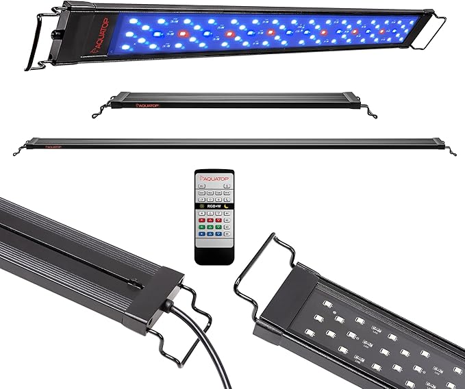 Aquatop SkyAqua Marine LED Saltwater Aquarium Light, 14000K Spectrum – Fits 24-30-Inch Tanks, 3 Position Toggle Switch & Included Remote Control, Aquarium Lights for Fish Tanks, UL & CSA AQUATOP