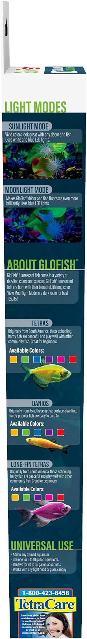 GloFish LED Light 10 Gallons, Blue and White LED Lights, for Aquariums Up to 10 Gallons (29029) GloFish