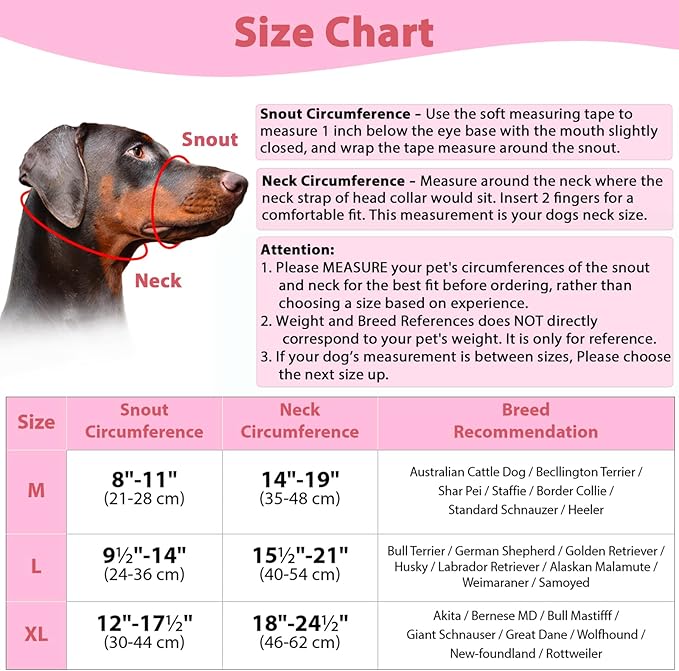 BARKLESS Soft Dog Head Collar, Padded No Pull Head Halter, Training Nose Leash with Safety Link for Medium Large Dogs, Adjustable Muzzle Leash, Easy Control for Walking Barkless