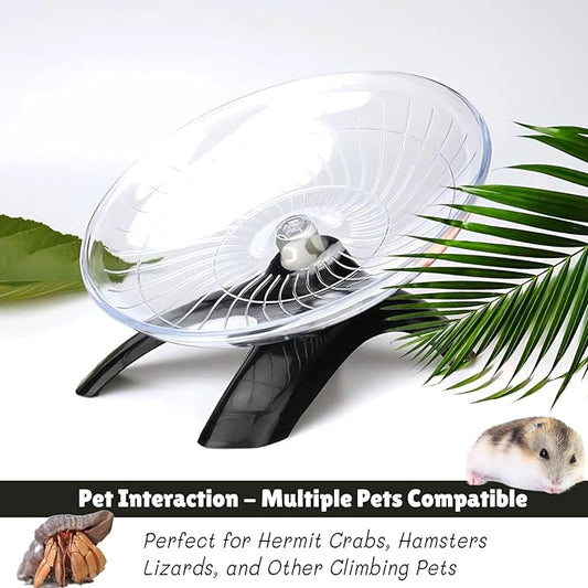 Hermit Crab Running Wheel Toy, Hamster Exercise Wheel, Small Animal Cage & Tank Accessory for Hermit Crabs, Hamsters, Rats, Gerbils, for Active Play and Exercise PAWPICO