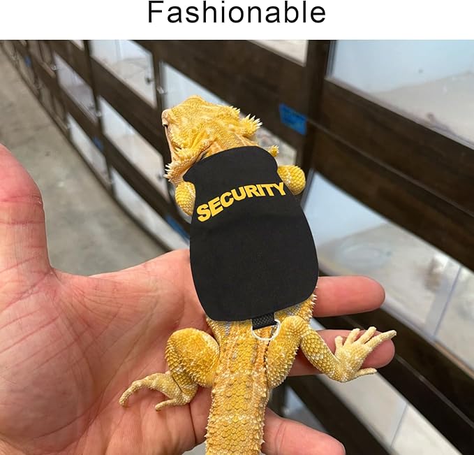 Bearded Dragon Harness and Leash Set - Self-Adhesive Adjustable Lizard Reptiles Harness Bearded Dragon Accessories, Bearded Dragon Clothes with 67in Escape Proof Nylon Leash for Walking Outdoor PAWPICO