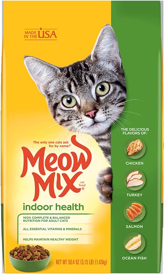 Meow Mix Indoor Formula Dry Cat Food, 3.15 Pound Bag (Pack of 4) - PAWPICO