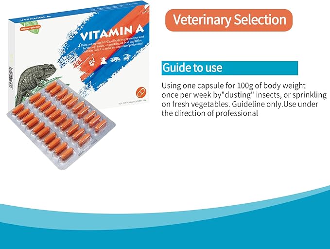 Vitamin A Supplement for Reptiles and Amphibians, 30 Capsules. NUTRIARISE