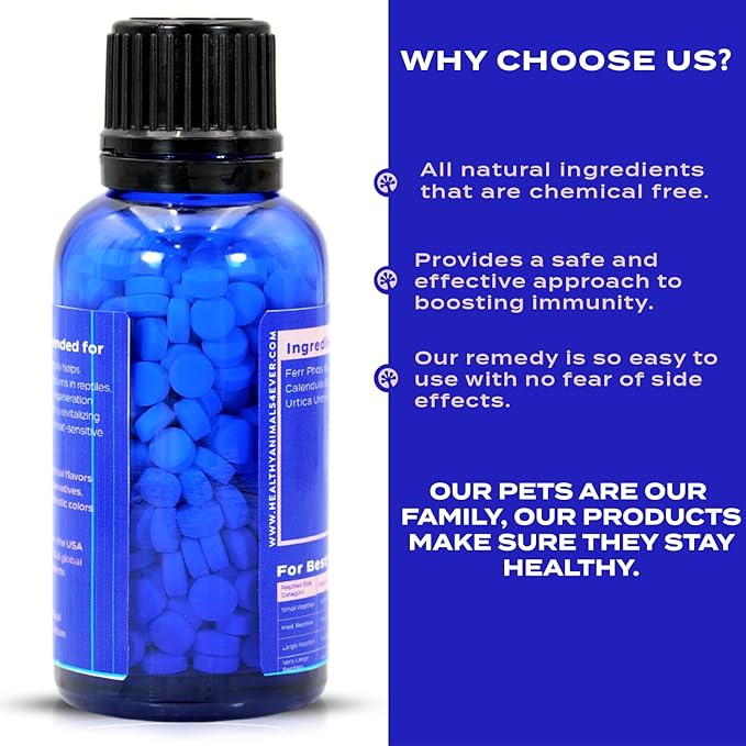 HealthyAnimals4Ever Natural Reptile Burn Recovery Remedy - Soothing & Revitalizing Homeopathic Formula for Burn Care, Skin Recovery & Comfort - 300 Count HealthyAnimals4ever