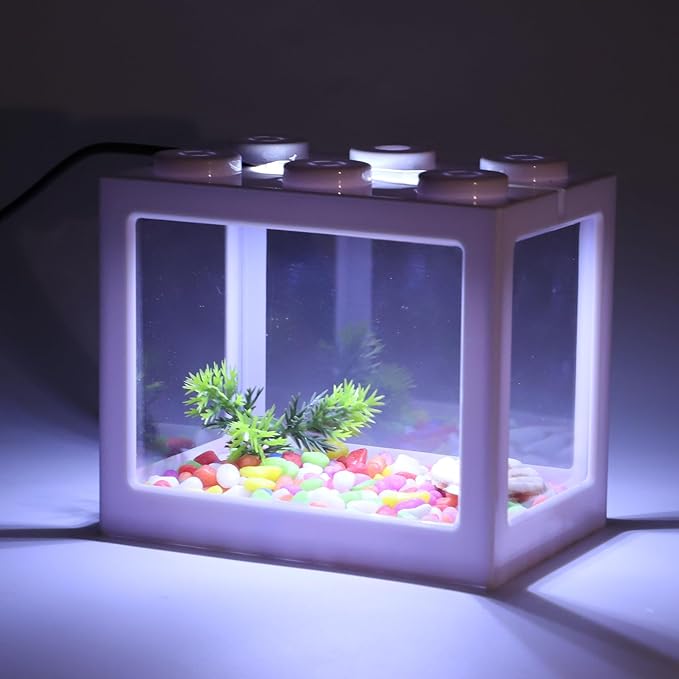 Mini Aquarium Lamp, USB Aquarium Light, LED Desktop Fish Tank Light, Small Decoration Aquarium Light, Aquarium Accessories, White Light CAPASTEC
