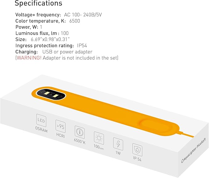 Fish Tank Light - Clip On Aquarium Light - Aquarium Light for Plants - LED Flexible Lamp for Freshwater Small Aquarium Light - PicoSoft Yellow 5 Gallon Aqualighter