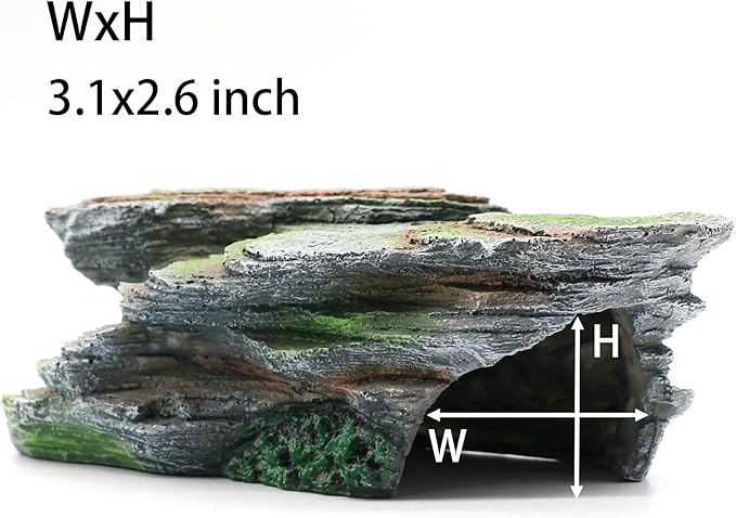 Reptile Resting Terrace Tortoise Climbing Platform Shale Scape Step Ledge, Reptile Cave Hideout Leopard Gecko Accessories Decorations, Great for Reptiles, Amphibians, Bearded Dragons, Lizard, Frogs relaqcc