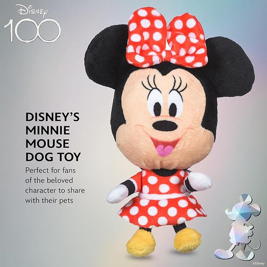 Minnie Mouse Plush Squeaky Dog Toy 6in | Disney Dog Toys | Plush Squeaker Toy for Dogs Inspired by Minnie Mouse, Disney Mickey and Friends - PAWPICO