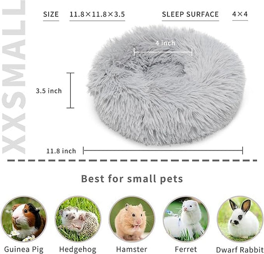 Bunny Bed Rabbit Hideout Large Soft & Comfortable Small Animal Bedding Cozy Bed Mat Warm Hideaway Cage Accessories for Guinea Pig Light Grey - PAWPICO