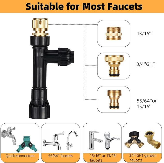 Gravel Vacuum for Aquarium Fish Tank Siphon Aquarium Water Changer with Three Metal Faucet Adapter and Long Hose 50 Feet DXOPHIEX
