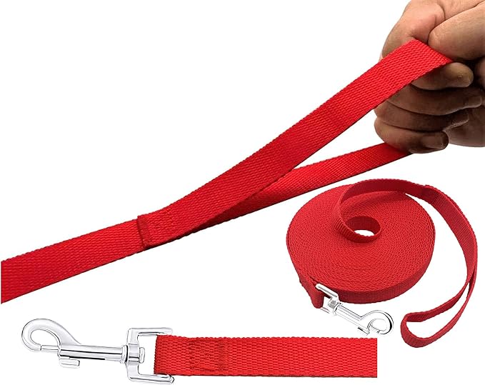 15ft 20ft 30ft 40ft 50ft Long Dog/Puppy Lead Obedience Recall Training Dog Leashes for Small Medium Dogs Camping, Training, Play, or Backyard (15 FT, Red) PETGOGO