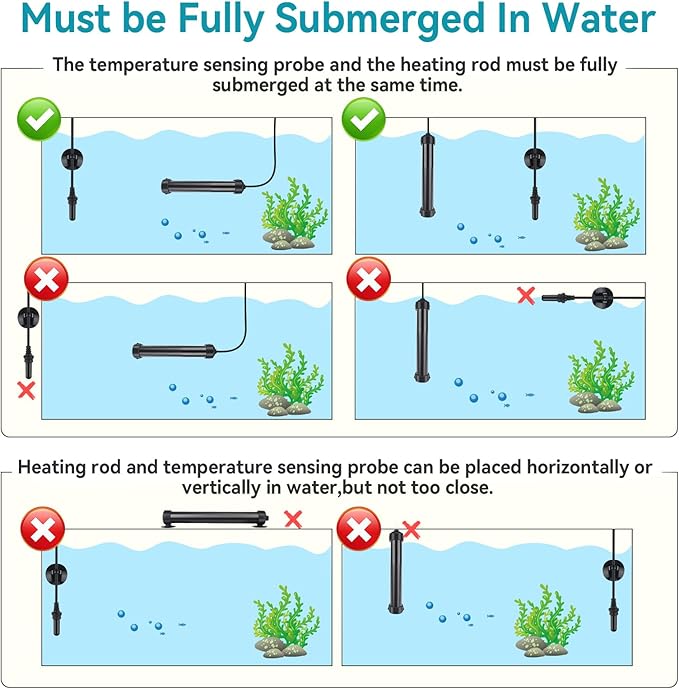 hygger Marine Aquarium Heater 100W,Titanium Heater with Digital LED Controller & Temperature Probe,Submersible Fish Tank Heater with Temperature Calibration,for Saltwater Freshwater Tank 15-20Gallon hygger