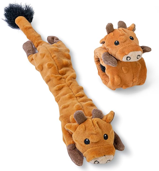 SHARLOVY Dog Squeaky Toys -Cow Crinkle Dog Toy, Bubble Plush Pet Toys Puppy Teething Toys No Stuffing Animals Dog Toy Doggies Toys Dog Chew Toy for Medium Dogs - PAWPICO