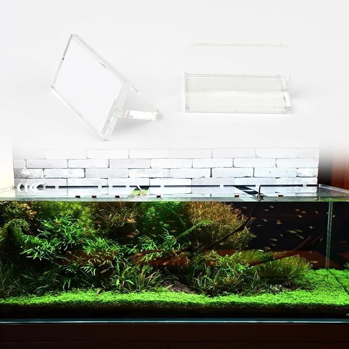 6Pcs Clear Acrylic Aquarium Lid Handles, Transparent Pulls Handles Fish Tank Cover Handle with Adhesive Sticker, Rectangle Aquarium Tank Lid Replacement Handle for Aquarium Fish Cover Holder KCGANI