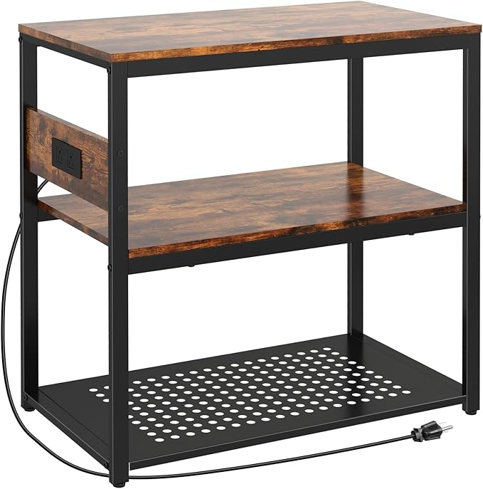 20-29 Gallon Fish Tank Stand With Power Outlets, 3-Tier Metal Aquarium Stand, Breeder Reptile Tank Stand with Shelf for Home Office, 660LBS Capacity, 29.5 x 15.8 x 30.1 inches Livofloral