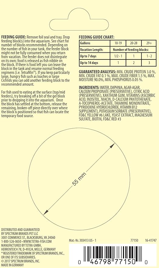 Tetra Vacation Tropical Slow Release Feeder Fish Food, 1.06 oz (77150) Tetra