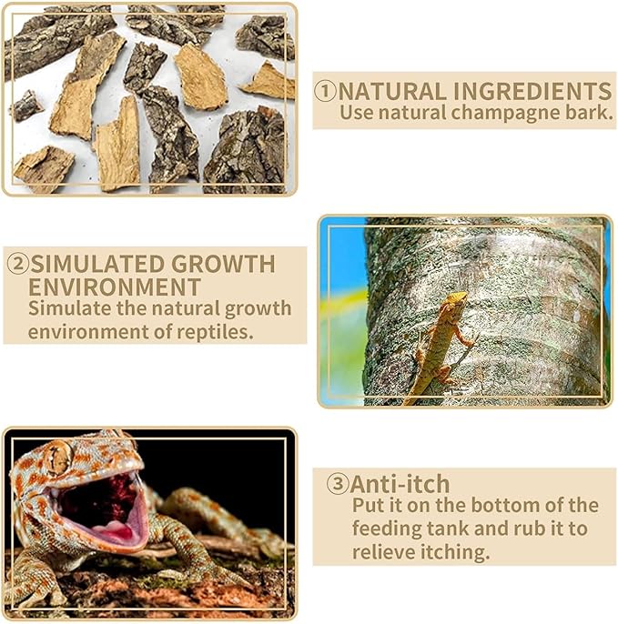 2PCS Cork Terrarium Background 15.7x11.8in Natural Cork Large Bark Backdrop Reptile Climbing Mat Habitat Decor for Spider Lizard Chamelon Turtle Beared Dragon Hamiledyi