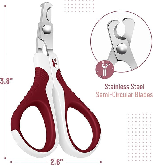 Mr. Pen- Cat Nail Clipper, Wine & White Cat Nail Trimmer, Cat Nail Clippers, Cat Claw Clippers, Cat Clippers for Nails, Pet Nail Clippers, Kitten Nail Clipper, Small Dog Nail Clipper Cat Claw Trimmer - PAWPICO