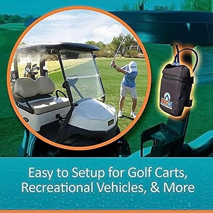 EXTREMEMIST Portable Misting System - 4 Mist Nozzles | Easy to Setup | 16 ft. Mist Line for Outdoor Patios, Golf Carts, Greenhouses, Canopy, Decks & More - Cools The air up to 30°F (17°C)! ExtremeMist