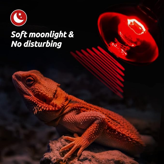 REPTIZOO 75W Reptile Heat Lamp Combo Pack, 2PCS Day & Night Basking Spot Light, UVA Daylight Heating Lamp Basking Bulb and Infrared Heat Emitter Red Heat Lamp REPTIZOO
