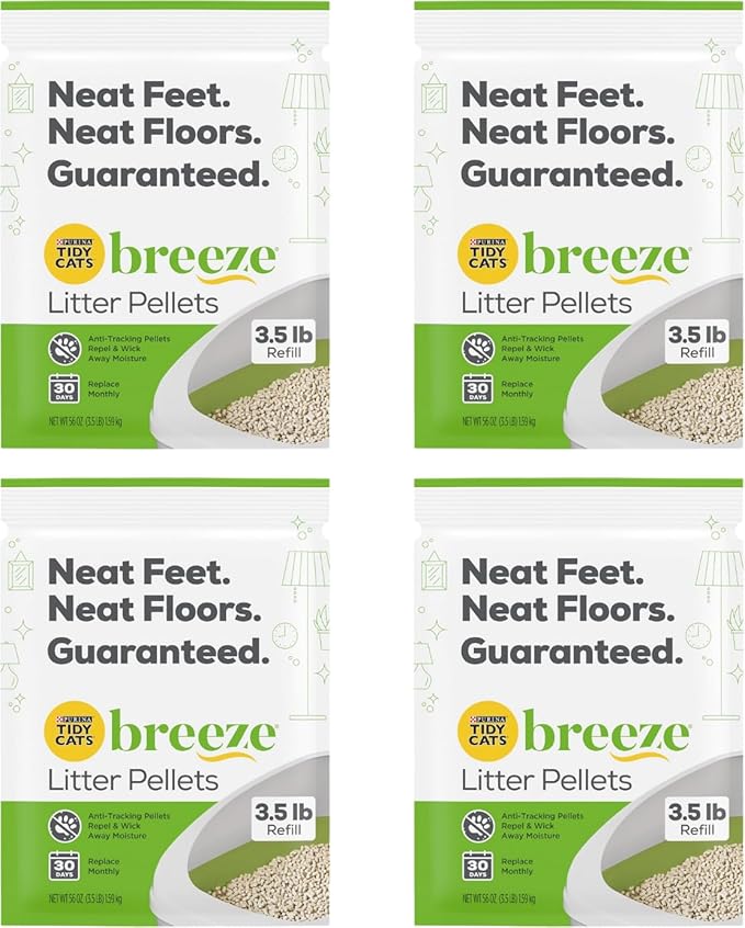 Tidy Cats Breeze Cat Breeze Litter Pellets, 3.5 LB (Pack of 4) - PAWPICO