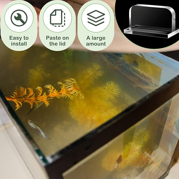 Qunclay 4 Pcs Aquarium Lid Handles Acrylic Fish Tank Cover Handles Adhesive Tank Lid Replacement Handle for Aquarium Fish Tank Lid, 2.36 x 1.38 Inch (Transparent) Qunclay