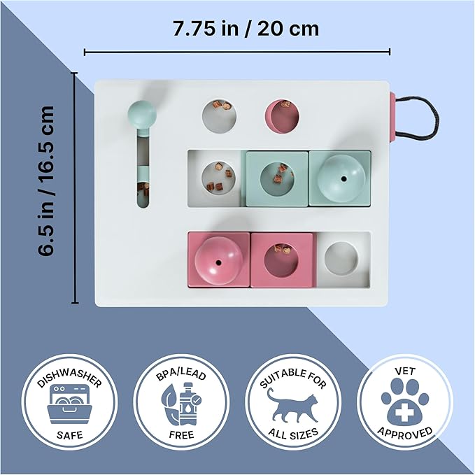 TRIXIE Cat Activity Brain Mover, Strategy Game for Mental Stimulation, Interactive Play for Cats, Treat Dispenser, Cat Toy - PAWPICO