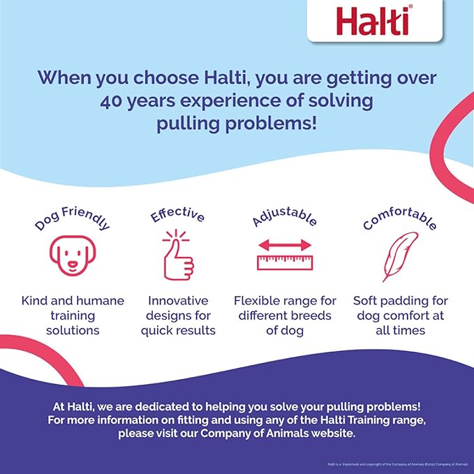 HALTI Training Leash - Multifunctional Double-Ended Dog Leash, Ideal for Anti-Pulling Dog Training. Lightweight & Durable. Suitable for Small to Medium Dogs & Puppies (Size Small, Cobalt Blue, 2m) CompanyofAnimals