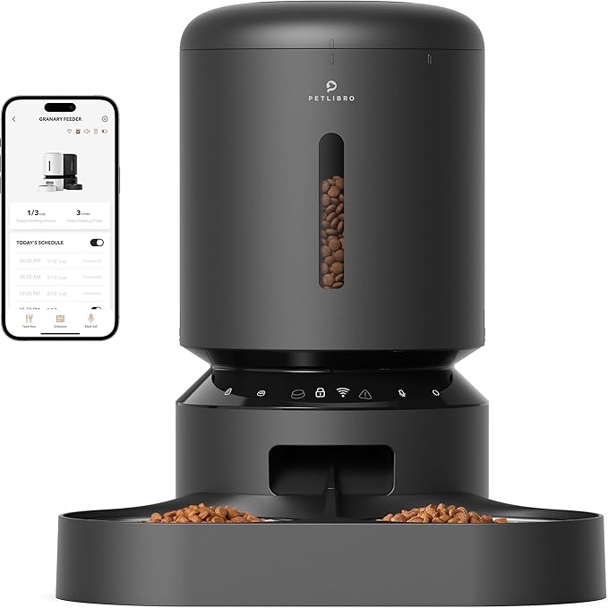 PETLIBRO Automatic Cat Feeder for 2 Cats, 5G WiFi Cat Food Dispenser with APP Remote Feeding, 5L Timed Automatic Dog Feeder, 1-10 Meals/Day, 10s Meal Call, Dual Trays Pet Feeder for Cat, Dog - PAWPICO