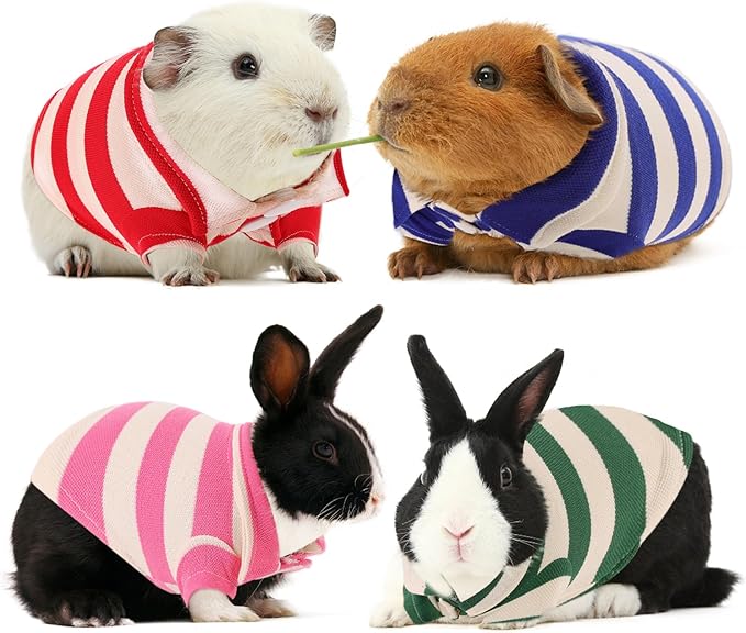 2 Pack Guinea Pig Clothes Rabbit Summer T-Shirt Pet Costume Vest for Small Animal Kitten Ferret Chihuahua Puppy KAMABRIDAL