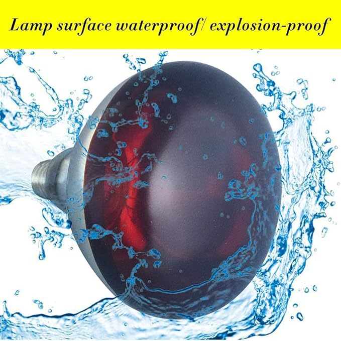 Heat Lamp Bulb R40/125 Watt Roasted Red Infrared Proof Glass Bulb for Food Service, Brooder Bulb,Chicks, Pet,Bathroom,Light Therapy,Reptiles and Amphibian BONGBADA