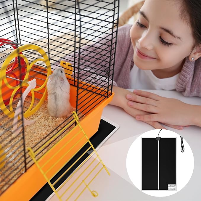 ROCEEI 6 Pcs Reptile Heat Mat 20W 11x16.5 Inch Reptile Heating Pad with Temperature Control Removable Terrarium Heater Under Tank Heat Pad for Reptiles Gecko Turtle Tortoise Snake Lizard Hermit Crab ROCEEI