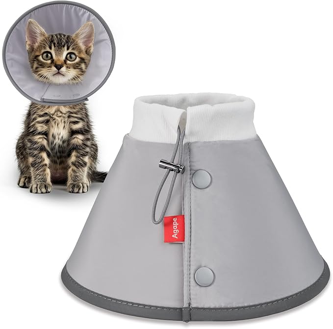 Agape Soft Dog Cone for Chihuahua, Comfy Cat Cone to Stop Licking, Protective Elizabethan Collar for Pup & Kitty, Lightweight E-Collar Alternative After Surgery, Pet Cones for Extra Small Dogs - XS Agape