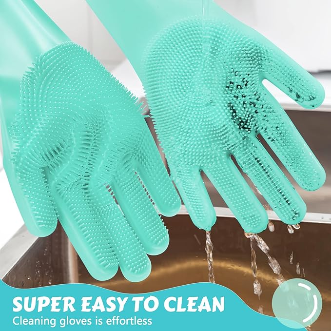 Pecute Large Pet Grooming Gloves with Heat-Resistant, High-Density Silicone Teeth for Washing, Massaging, and Enhanced Five Finger Design - PAWPICO