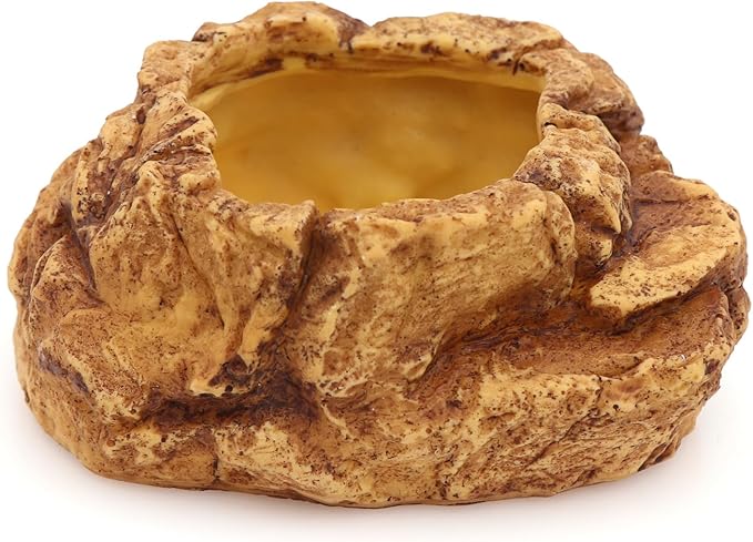 AQUA KT Reptile Food Mealworm Feeding Bowl Corn Snake Water Dish Anti Escape for Lizard Bearded Dragon Chameleon Leopard Gecko Terrarium Feeder AQUAKT