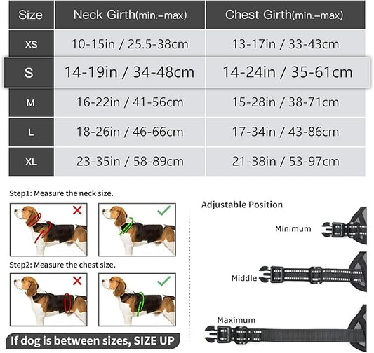 Timos Dog Harness Small Sized, No Pull Dog Harness with Neck Lockable Snap,No Choke Front Clip Dog Reflective Harness,Adjustable Metal Rings 3 Buckles,Easy Control Handle for Small Dogs Gray S Timos
