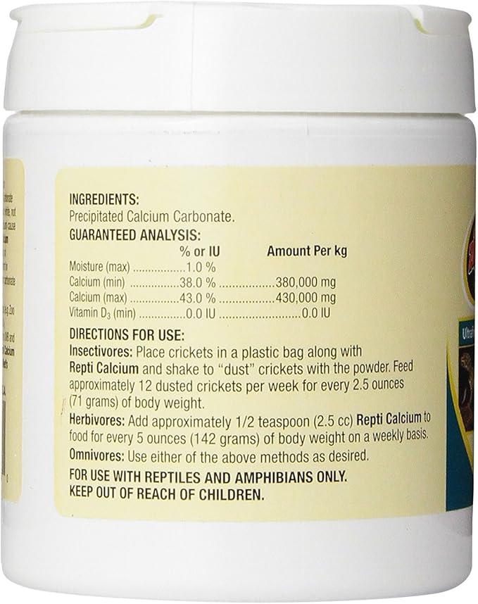 Zoo Med Reptile Calcium Without Vitamin D3 (8-Ounce / 3 Pack) ZooMed