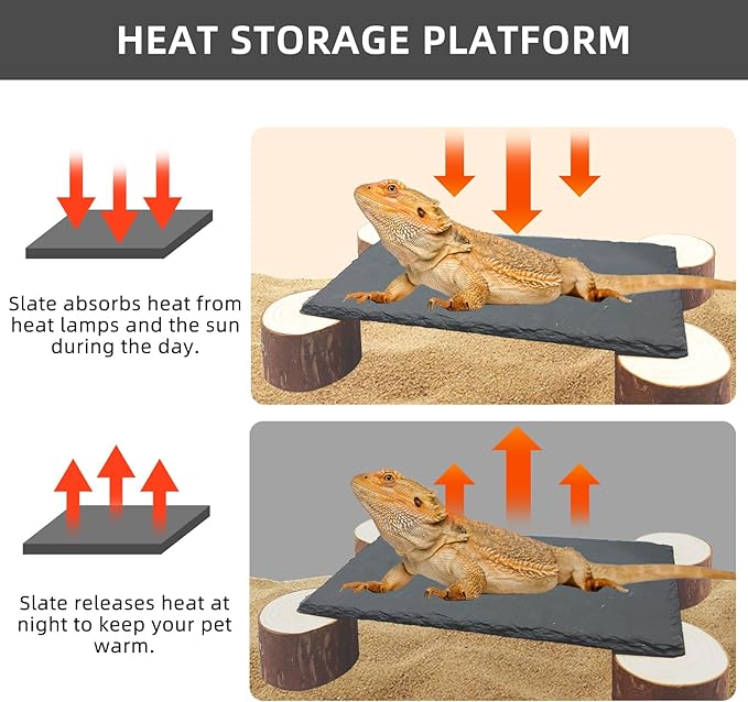 Bearded Dragon Basking Platform with Wooden Pile,Reptiles Hideout Cave,Turtle Basking Rock,Terrarium Habitat Decor Tank Accessories for Tortoise Lizards Snakes Chameleon Style C Gxsdj