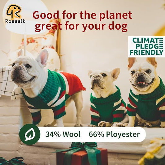 Dog Christmas Sweater for Medium Size Dog - Puppy Gift Medium Warm Santa Clothes in Winter, Turtleneck Pullover Design for Boy Girl Pet, Doggies, Cat, Kitten Weiner Bulldog Beagles(M, Xmas) - PAWPICO