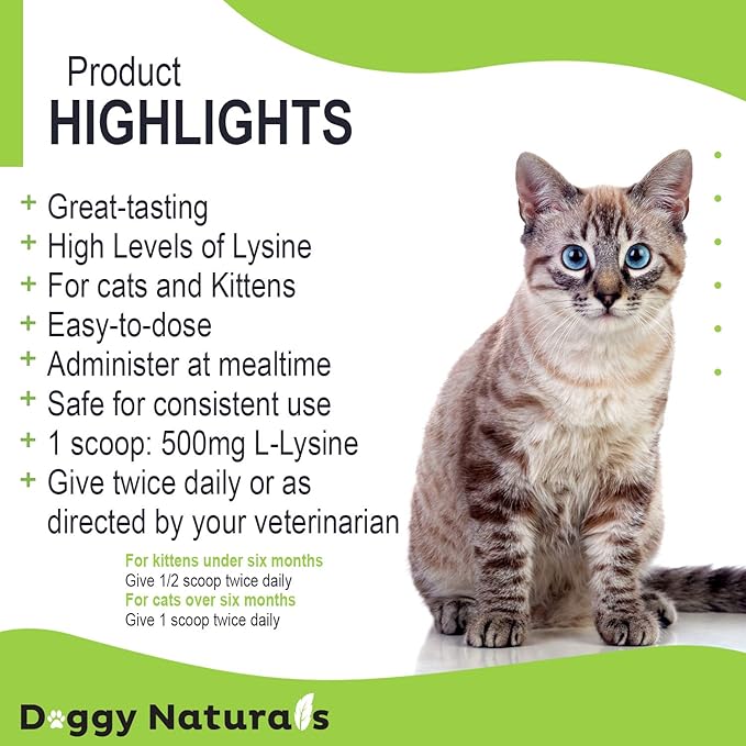 Trulysine L-Lysine for Cats Immune Support Oral Powder 21.2oz/600g - Cats & Kittens of All Age, Sneezing, Runny Nose Squinting, Watery Eyes-Fish & Poultry Flavor (U.S.A)(600 Grams (500mg / Scoop)) Pet+Health+Pharma