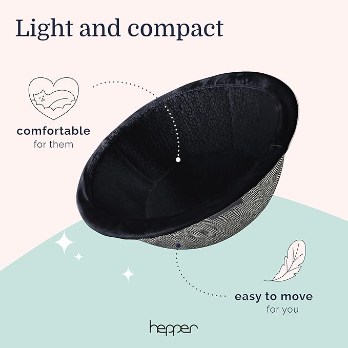 Hepper Cat Nest - Washable Cat Bed with Removable Fluffy Fleece Liner - Cozy Comfy Calming Cat Bed Round Shape - Cat Warming Bed - Donut Cat Bed Desk Ready - Small Cat Bed for Indoor Cats - PAWPICO