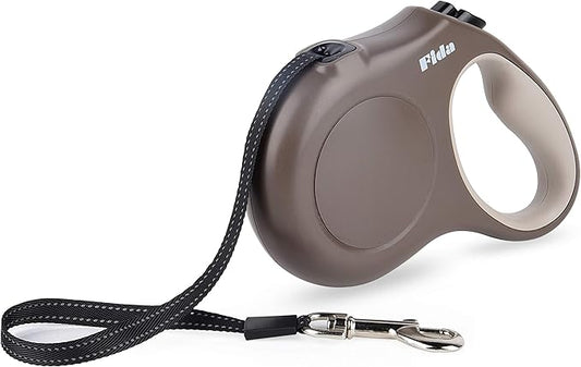 Fida Retractable Dog Leash, 16 ft Dog Walking Leash for Small and Medium Dogs up to 44lbs, 360° Tangle Free, Coffee/Brown Fida