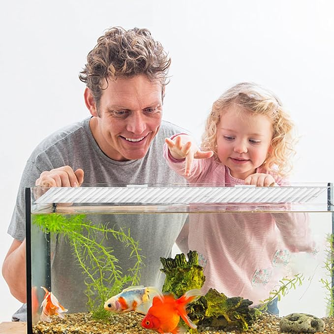 4 PCS Aquarium lid Hood, Fish Tank Top Cover, Plastic Grid Panel Fish Tank Lid Aquarium Cover lid to Prevent Fish from Jumping Out of The Tank and Reptile Pet from Escaping QoTang