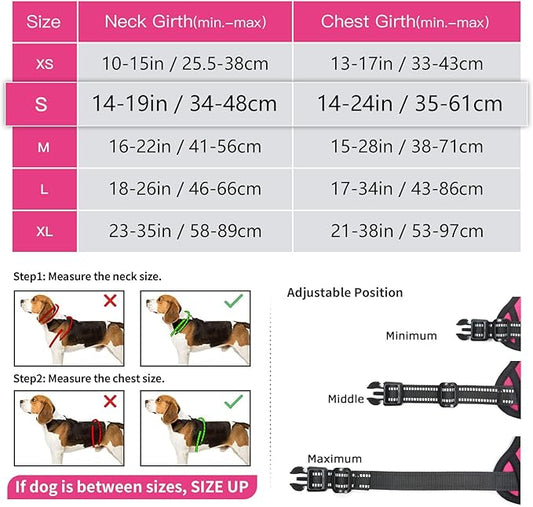 Timos No Pull Dog Harness, No Choke Front Lead Dog Reflective Harness, Adjustable Soft Padded Pet Vest with Easy Control Handle for Small Medium Large Dogs Timos