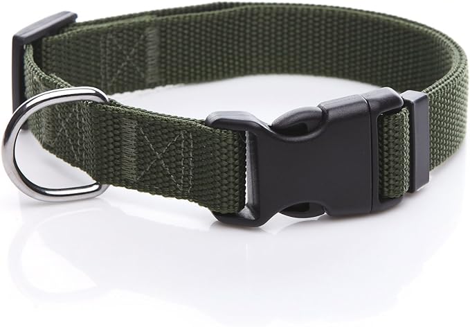 Adjustable Nylon Dog Collar, pet Collar 1 Inch 3/4 Inch 5/8 Inch Wide, for Large Medium Small Dogs(5/8 Inch, Green) TAIDA